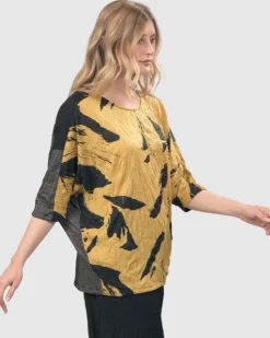 Ru Crinkle Dolman Top, Yellow