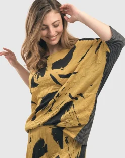 Ru Crinkle Dolman Top, Yellow