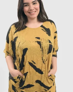 Ru Crinkle Dolman Top, Yellow