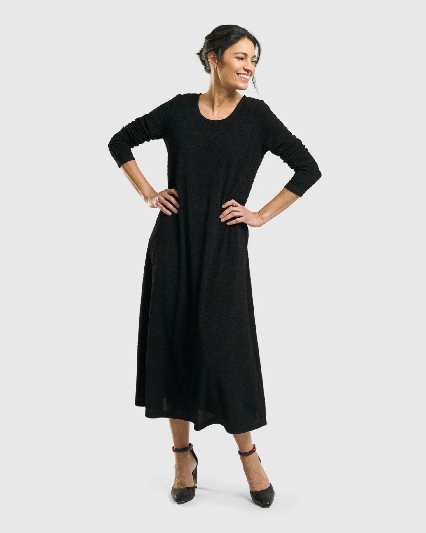 Sabrina A-Line Dress, Black