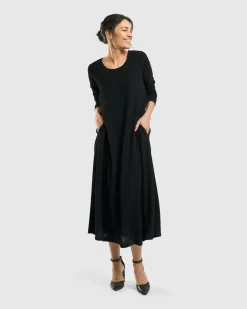 Sabrina A-Line Dress, Black