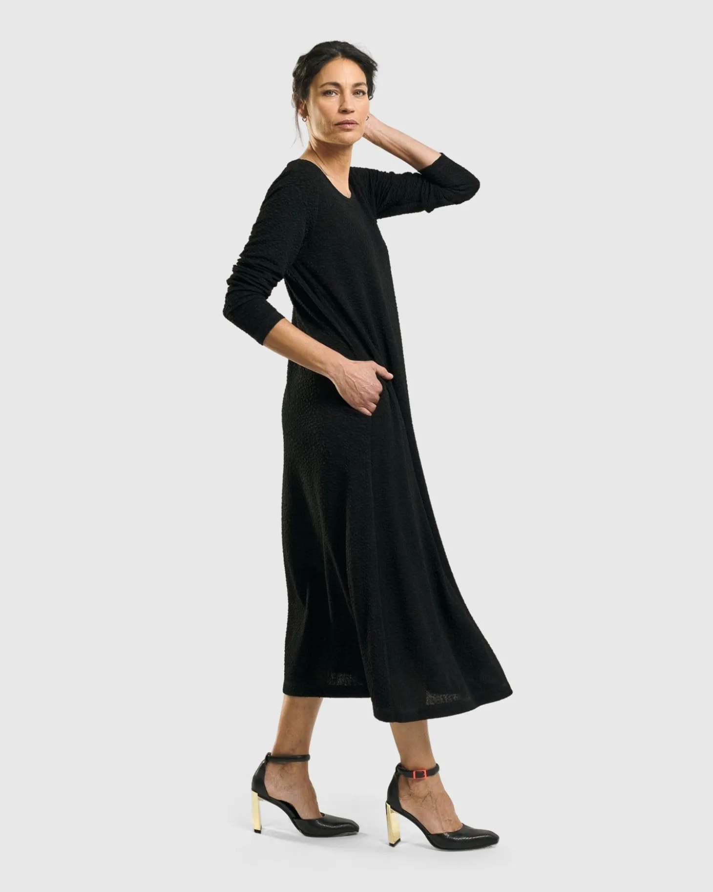 Sabrina A-Line Dress, Black