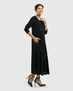 Sabrina A-Line Dress, Black