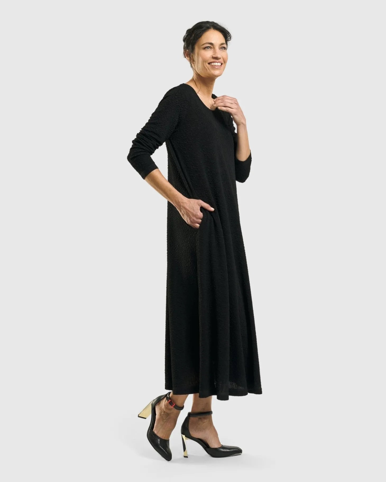 Sabrina A-Line Dress, Black