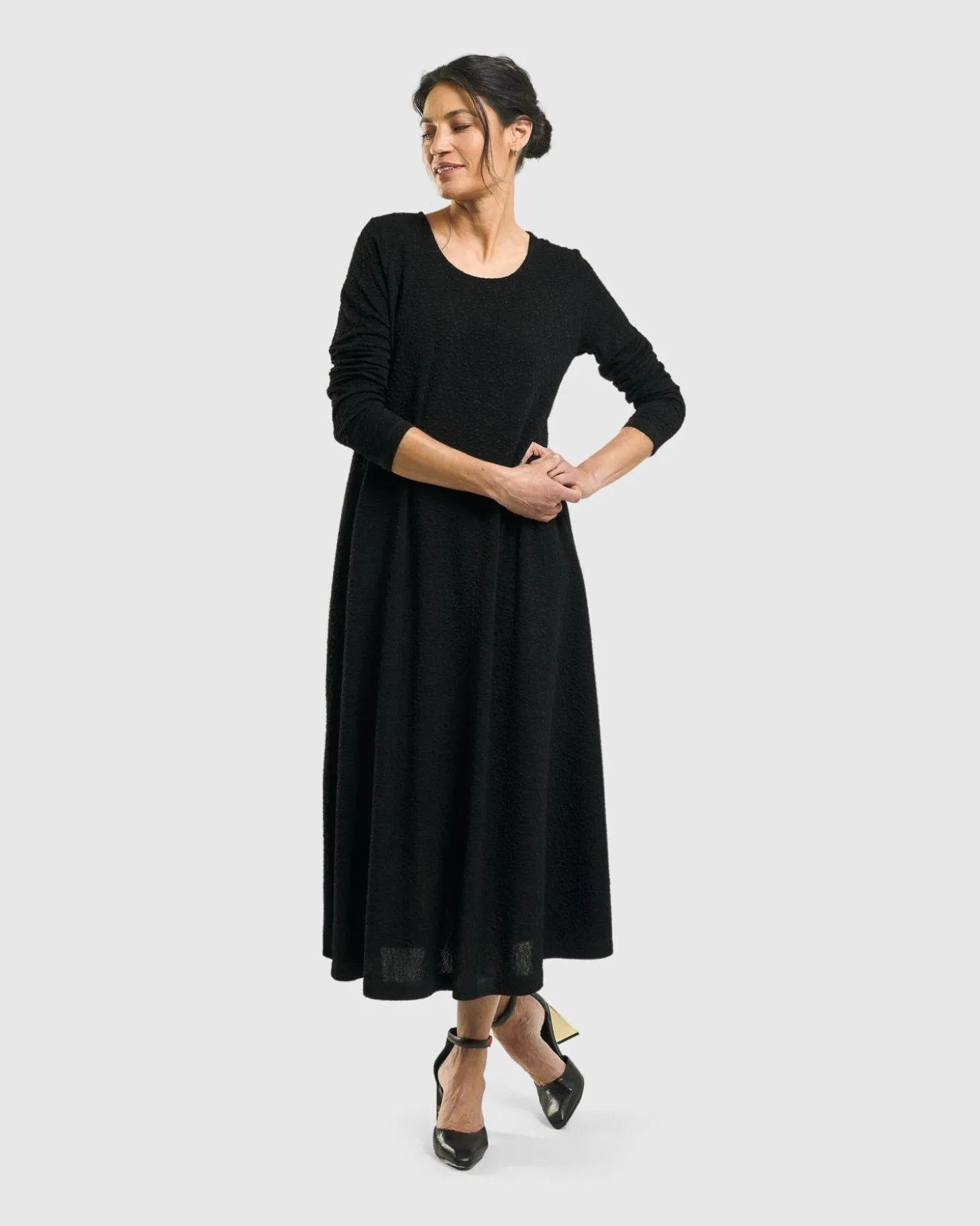 Sabrina A-Line Dress, Black