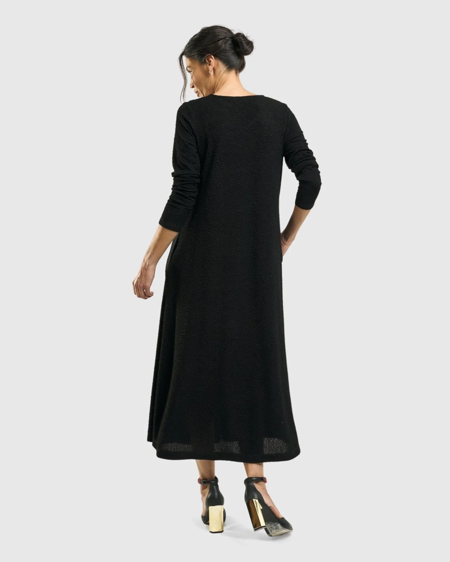 Sabrina A-Line Dress, Black