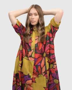 Saffron Shirt Dress, Bouquet