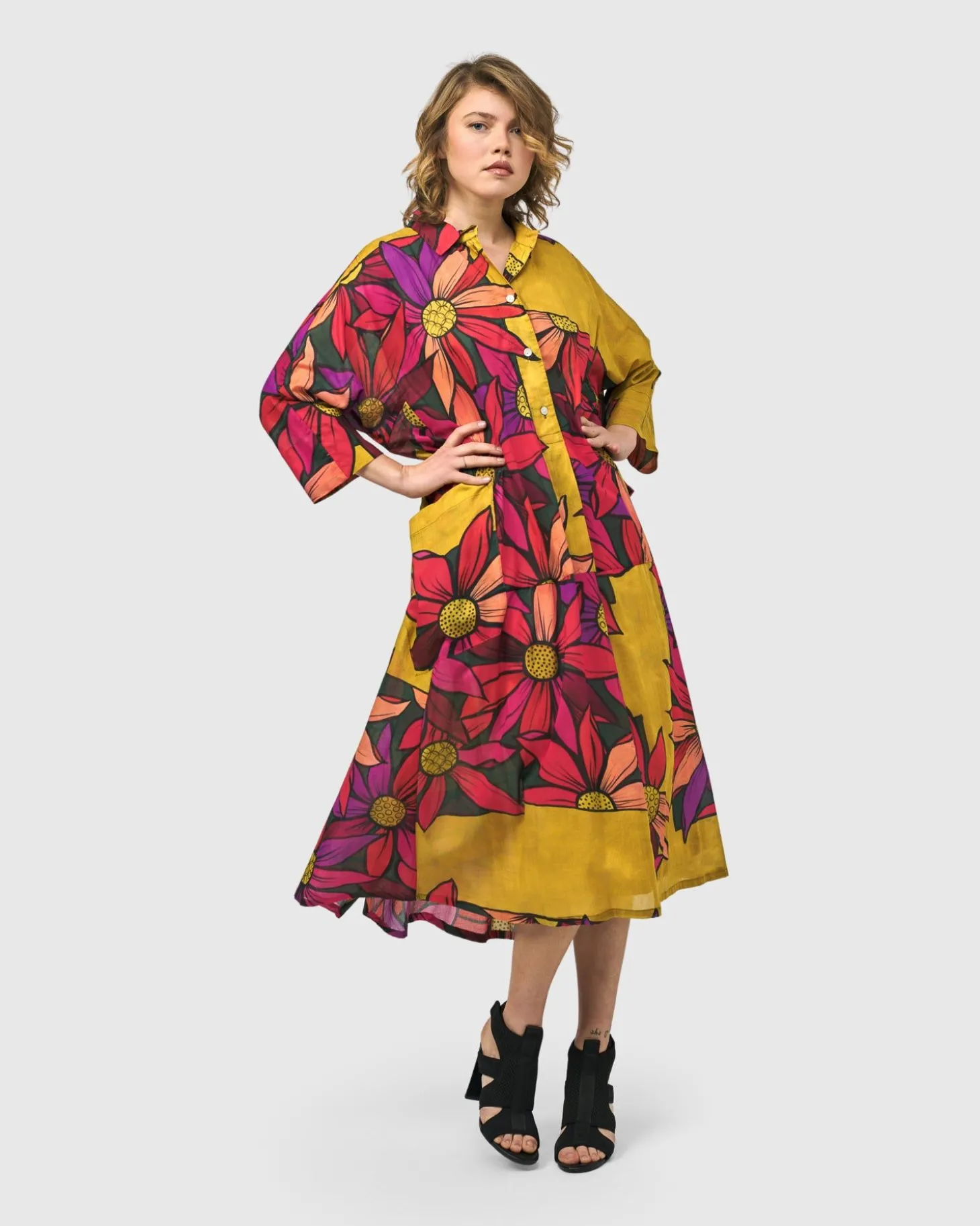Saffron Shirt Dress, Bouquet