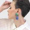 Sea & Sky Drop Earrings, Green/Blue