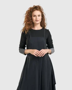 Shelley Apron Dress, Black