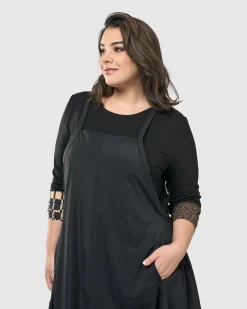 Shelley Apron Dress, Black