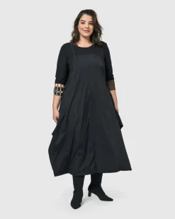Shelley Apron Dress, Black