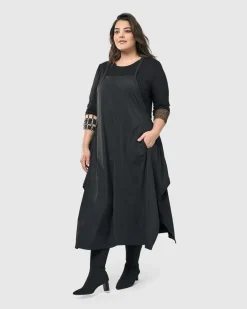 Shelley Apron Dress, Black