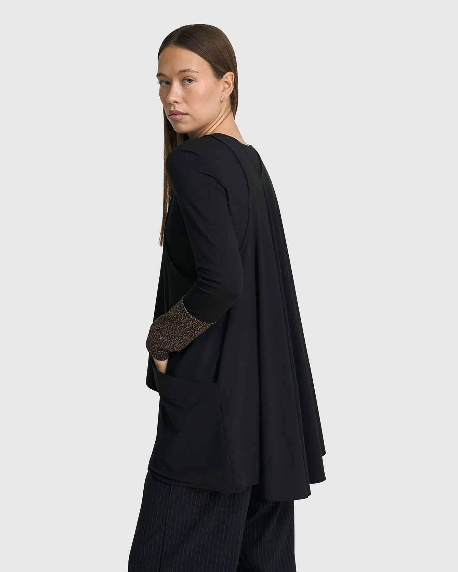 Shelley Apron Top, Black