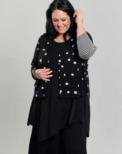 Skylar Crop Cardigan, Squares