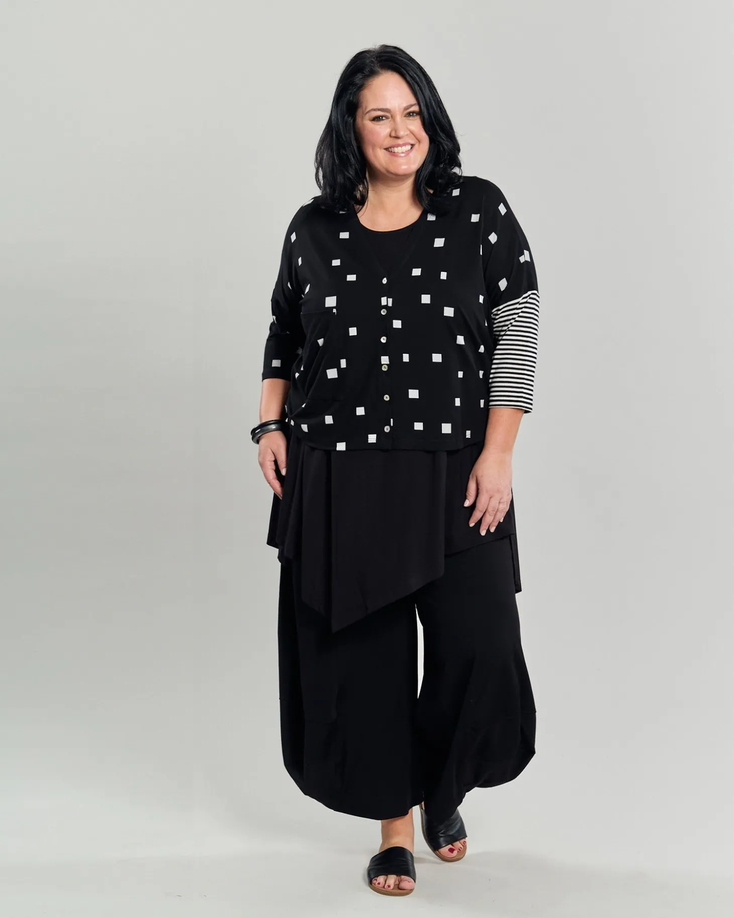 Skylar Crop Cardigan, Squares