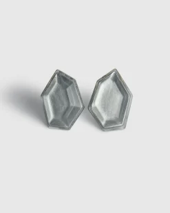 Smoke Faceted Clip Earrings, Starlight