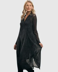 Soft Chiffon Cocoon Dress, Pewter
