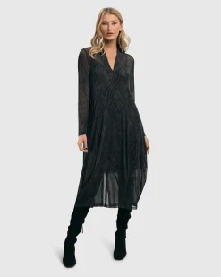 Soft Chiffon Cocoon Dress, Pewter