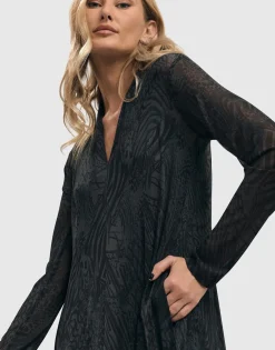 Soft Chiffon Cocoon Dress, Pewter