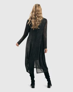 Soft Chiffon Cocoon Dress, Pewter
