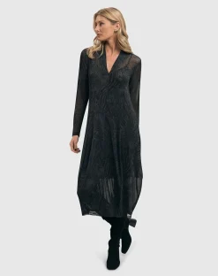 Soft Chiffon Cocoon Dress, Pewter