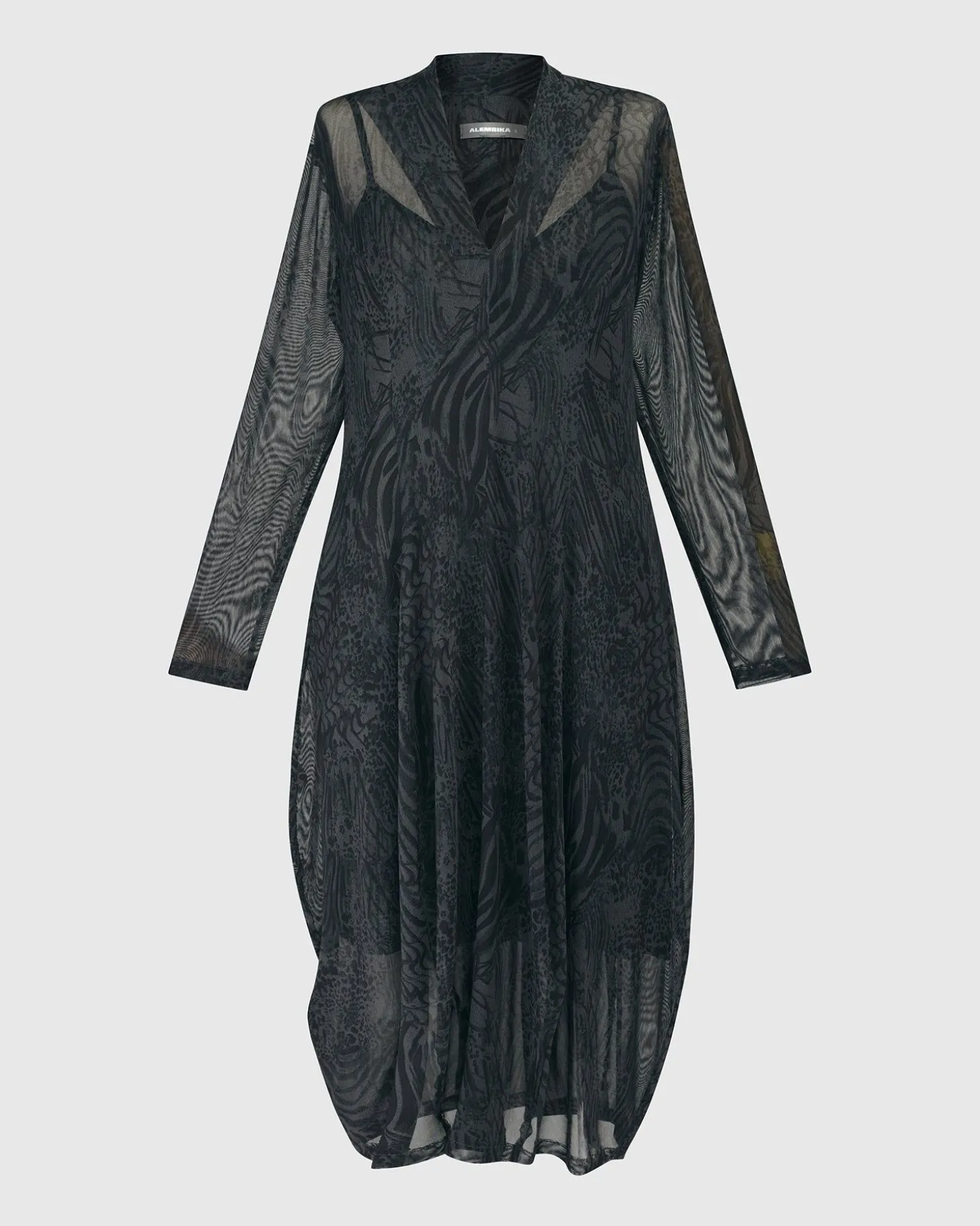 Soft Chiffon Cocoon Dress, Pewter