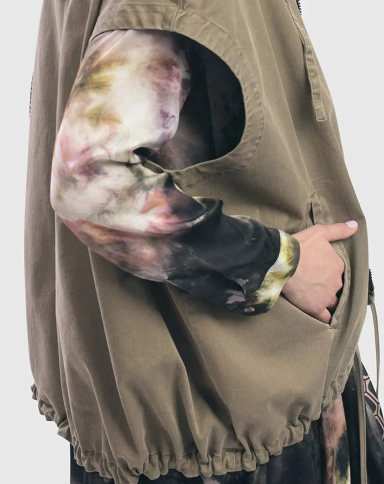 Soft Twill Drawstring Vest, Khaki