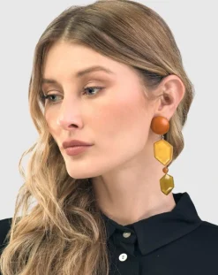 Spice Drop Earrings, Gold Multi