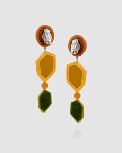 Spice Drop Earrings, Gold Multi