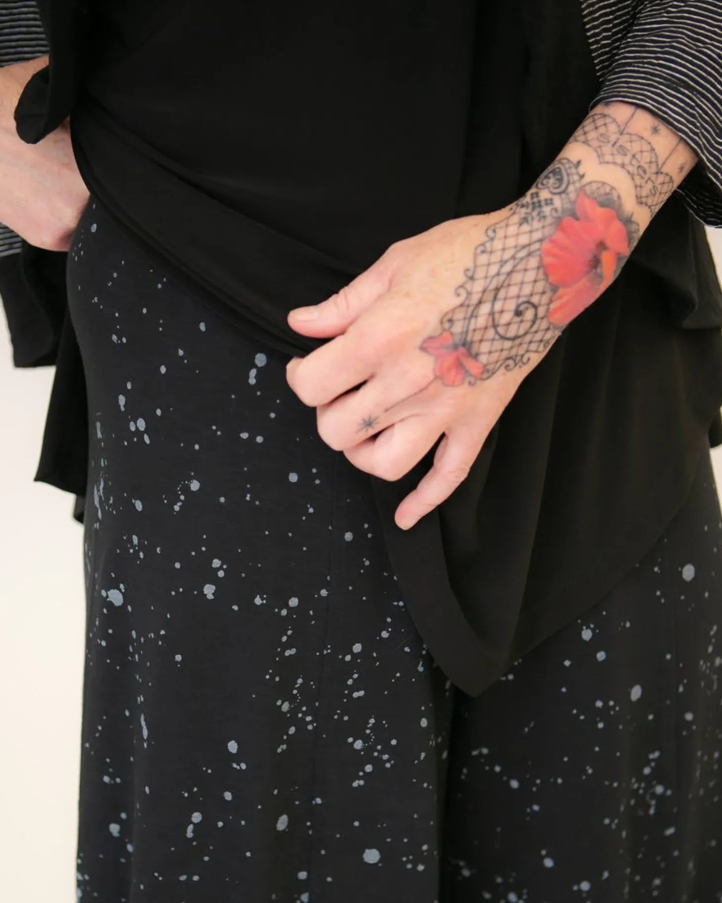 Splatter Punto Pants, Black