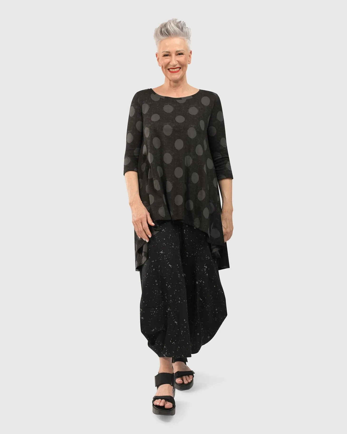 Splatter Punto Pants, Black