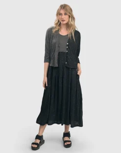 Sprinkle Crinkle Tank Dress, Black