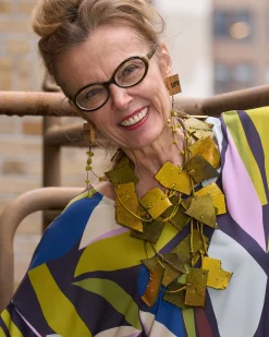 3-Strand Recycled Leather Necklaces - Hand Painted Yellow Graffiti