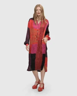 Sunset Strip Shirt Dress, Magenta