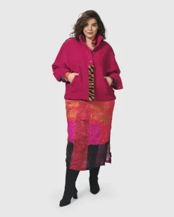 Sunset Strip Shirt Dress, Magenta