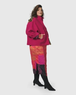 Sunset Strip Shirt Dress, Magenta