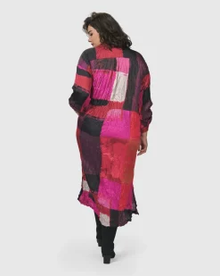 Sunset Strip Shirt Dress, Magenta