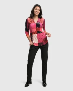 Sunset Strip V Neck Pullover, Magenta