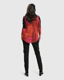 Sunset Strip V Neck Pullover, Magenta