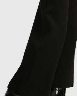 Superb Waffle Weave Ankle Pants, Black