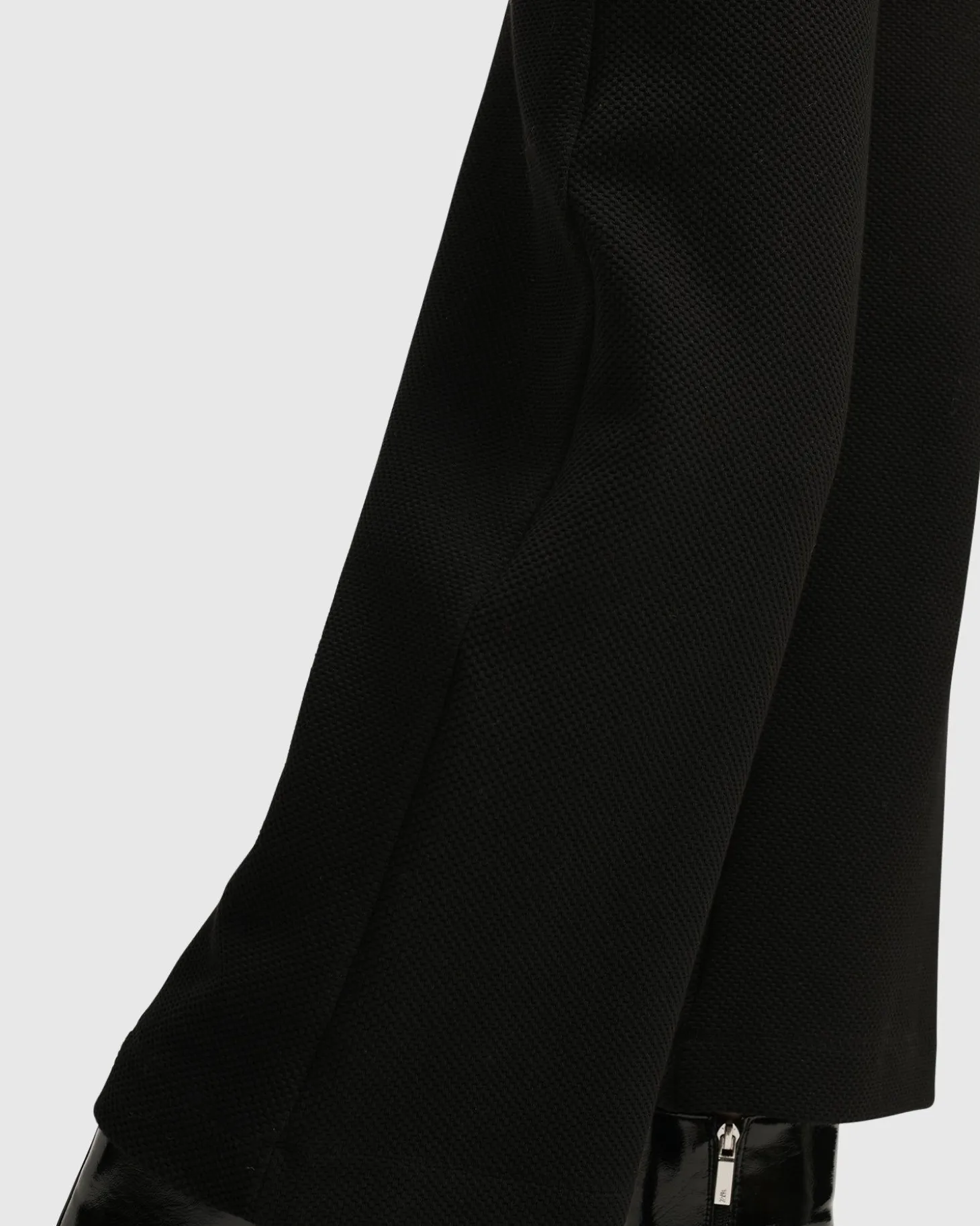 Superb Waffle Weave Ankle Pants, Black