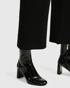 Superb Waffle Weave Ankle Pants, Black