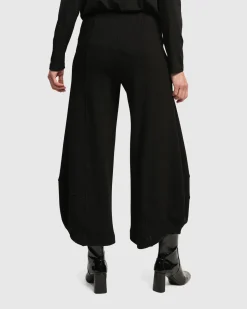 Superb Waffle Weave Punto Pants, Black