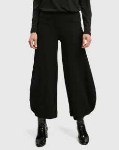 Superb Waffle Weave Punto Pants, Black