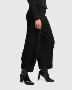 Superb Waffle Weave Punto Pants, Black