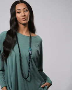Tahiti Bird Bead Necklace, Blue