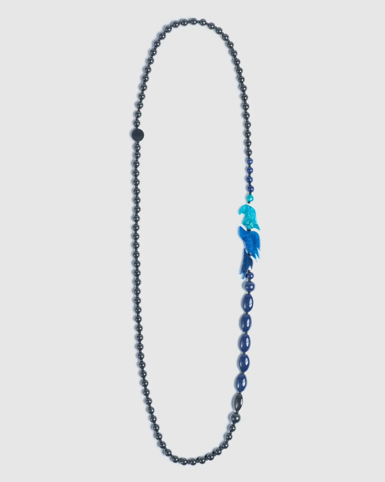 Tahiti Bird Bead Necklace, Blue