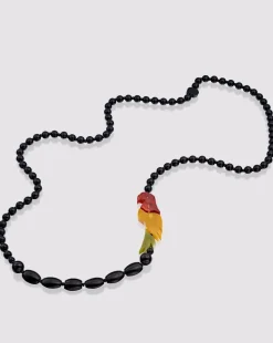 Tahiti Bird Bead Necklace, Multi/Black