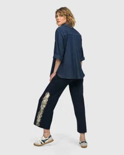 Tallahassee Popover Blouse, Denim